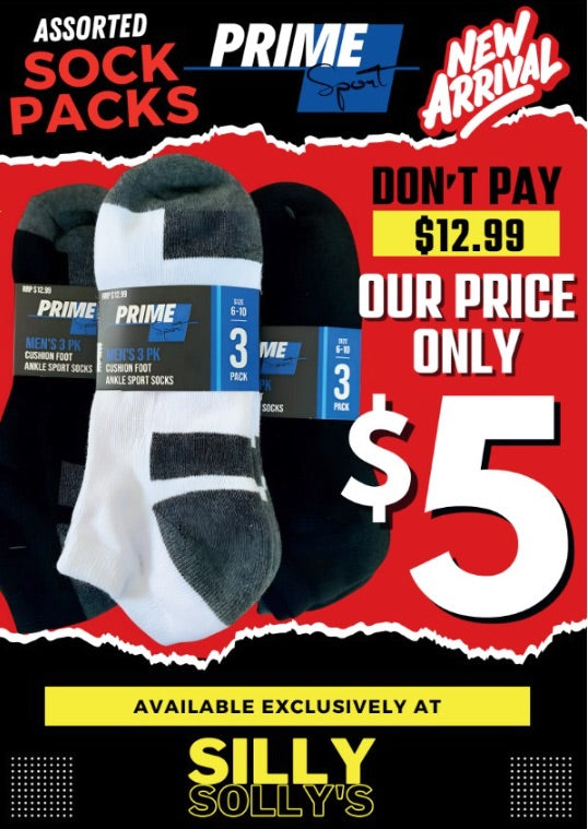 Men's 3pk Cushion Foot Ankle Sport Sock (36PC Carton)