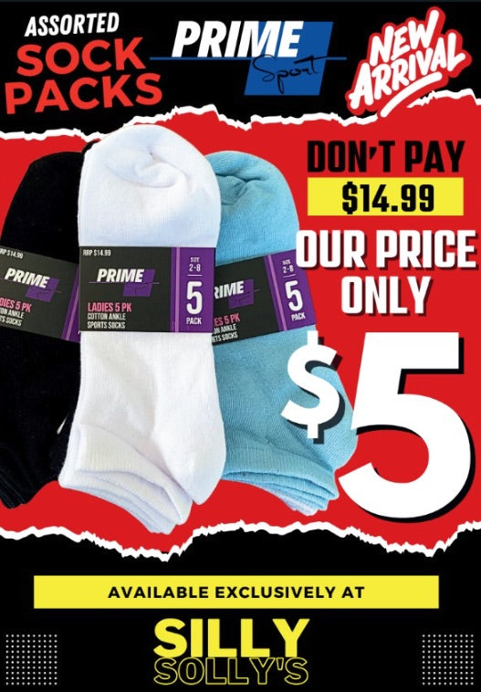 Ladies 5pk Cotton Ankle Sport Sock (48PC Carton)