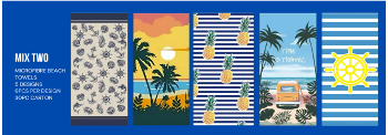 Microfiber Beach Towel Mix B (30PC Carton)
