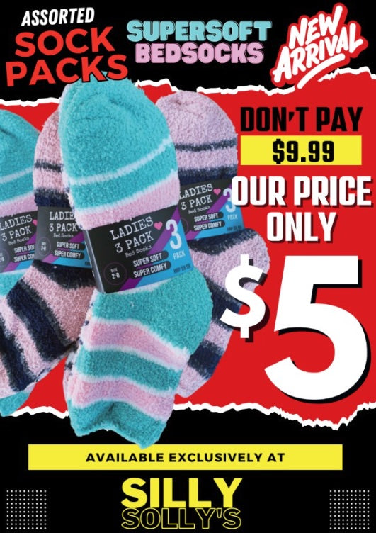 Ladies 3pk Bed Sock (36PC Carton)