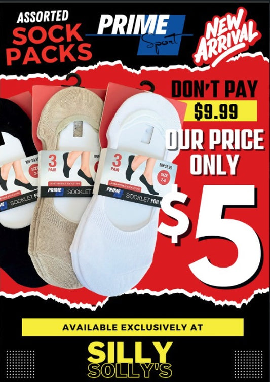 Ladies 3pk Invisible Sock (96PC Carton)