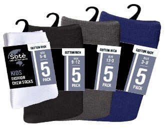 Kids 5pk Cotton Ankle Socks (60PC Carton)